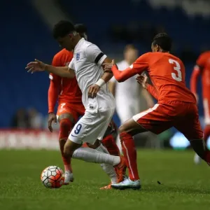England U21s vs Switzerland: Action from the 2016 European Championship Qualifier at Brighton and Hove Albion's American Express Community Stadium (16 November 2015)