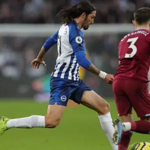February 1, 2020: Intense Premier League Clash Between West Ham United and Brighton & Hove Albion at London Stadium February 1, 2020: Intense Premier League Clash Between West Ham United and Brighton & Hove Albion at London Stadium