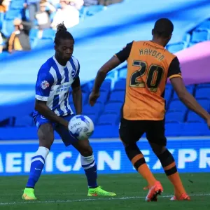 Gaetan Bong Blocks Hull City's Isaac Hayden: Brighton and Hove Albion vs Hull City, Sky Bet Championship 2015 Gaetan Bong Blocks Hull City's Isaac Hayden: Brighton and Hove Albion vs Hull City, Sky Bet Championship 2015