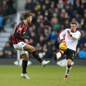 Gary Gardner Tackles for Derby County Against Brighton & Hove Albion in Championship Clash (6th December 2014)