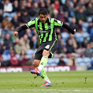 Gonzalo Jara Reyes Shoots for Brighton & Hove Albion against Burnley, Npower Championship, 2012