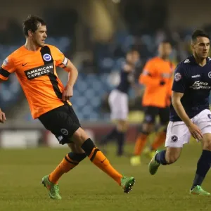 Gordon Greer Leads Brighton and Hove Albion in Intense Championship Clash against Millwall (17MAR15)