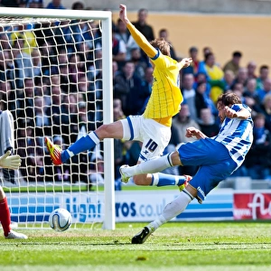 Inigo Calderon's Shot at Amex Stadium: Brighton & Hove Albion vs Birmingham City (April 21, 2012)