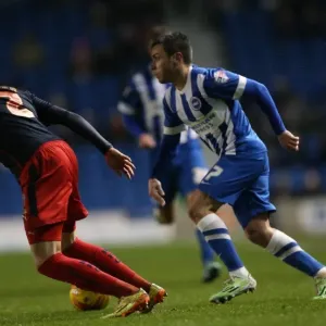Intense Face-off: Colunga vs. Opponent during Brighton & Hove Albion vs. Reading (26DEC14) Intense Face-off: Colunga vs. Opponent during Brighton & Hove Albion vs. Reading (26DEC14)