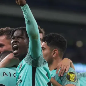 Intense Moment: Cardiff City vs. Brighton and Hove Albion in 2021-22 Carabao Cup Intense Moment: Cardiff City vs. Brighton and Hove Albion in 2021-22 Carabao Cup