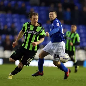 Intense Moment: Craig Mackail-Smith Charges Forward Against Birmingham City in Npower Championship Clash (January 2013)