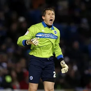 Intense Moment: Tomasz Kuszczak Shouting during Brighton & Hove Albion vs Derby County, Npower Championship, Amex Stadium (January 12, 2013) Intense Moment: Tomasz Kuszczak Shouting during Brighton & Hove Albion vs Derby County, Npower Championship, Amex Stadium (January 12, 2013)