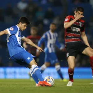 Joao Carlos Teixeira in Action: Brighton Midfielder Fights for Possession against Huddersfield Town (April 2015) Joao Carlos Teixeira in Action: Brighton Midfielder Fights for Possession against Huddersfield Town (April 2015)