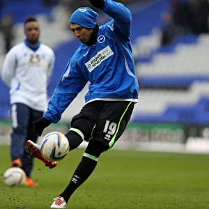 Leonardo Ulloa Warming Up Ahead of Brighton & Hove Albion's Clash against Blackburn Rovers (Birmingham City, 19th January 2013)
