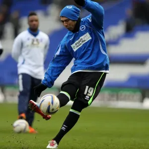 Leonardo Ulloa Warming Up Ahead of Brighton & Hove Albion's Clash against Blackburn Rovers (Birmingham City, 19th January 2013)