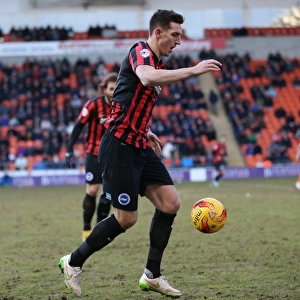 Lewis Dunk in Action: Blackpool vs. Brighton and Hove Albion, Sky Bet Championship (31st January 2015)