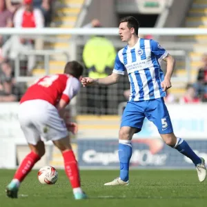 Lewis Dunk in Action: Rotherham United vs. Brighton and Hove Albion, Sky Bet Championship, 6th April 2015
