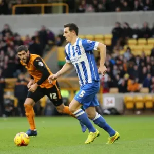Lewis Dunk Focuses in Wolverhampton Wanderers vs Brighton and Hove Albion Championship Clash (20DEC14) Lewis Dunk Focuses in Wolverhampton Wanderers vs Brighton and Hove Albion Championship Clash (20DEC14)