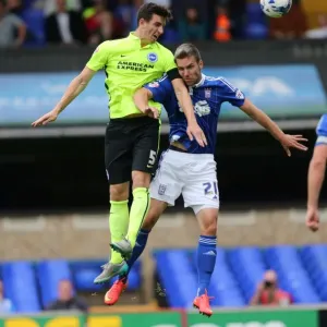 Lewis Dunk's Close Header: Ipswich Town vs Brighton and Hove Albion, Sky Bet Championship 2015