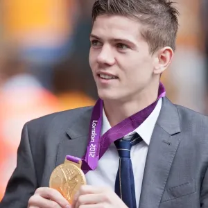 Luke Campbell parading his olympic gold medal Hull City Brighton HA 120818