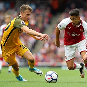 March vs. Sanchez: Intense Midfield Battle at Emirates Stadium - Arsenal vs. Brighton and Hove Albion (01OCT17)