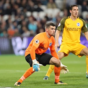 Mathew Ryan of Brighton and Hove Albion Faces Off Against West Ham United in Premier League Clash, 20th October 2017
