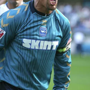 Michel Kuipers of Brighton and Hove Albion FC Roars Loudly on the Field