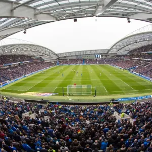 Panoramic View of The Amex Stadium: Brighton and Hove Albion vs. Derby County, Sky Bet Championship Match (2016)