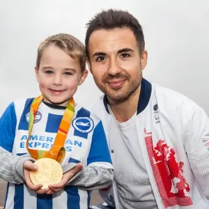 Paralympian Will Bayley Cheers for Brighton and Hove Albion at Norwich City Championship Match, October 2016 Paralympian Will Bayley Cheers for Brighton and Hove Albion at Norwich City Championship Match, October 2016