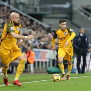 Pascal Gross of Brighton and Hove Albion Faces Off Against Newcastle United in Premier League Clash (30DEC17)