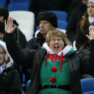 Passionate Moment: Brighton and Hove Albion Fans in Full Swing at American Express Community Stadium vs. Reading (26DEC14) Passionate Moment: Brighton and Hove Albion Fans in Full Swing at American Express Community Stadium vs. Reading (26DEC14)