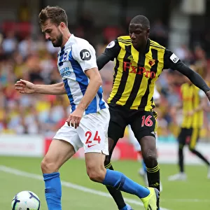 Propper and Doucoure Clash in Intense Watford vs. Brighton Premier League Match (11AUG18)