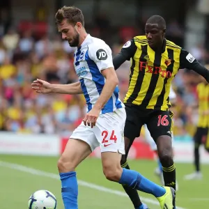 Propper and Doucoure Clash in Intense Watford vs. Brighton Premier League Match (11AUG18)