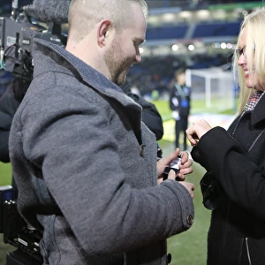 A Romantic Moment at the Soccer Field: Jamie Howell Proposes to Kristina Sinclair during Brighton and Hove Albion vs. Millwall (12DEC14)