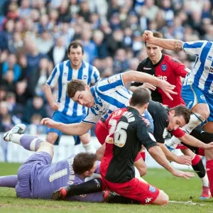 Sam Vokes in Action: Championship Showdown between Brighton & Hove Albion and Portsmouth at Amex Stadium (March 10, 2012) Sam Vokes in Action: Championship Showdown between Brighton & Hove Albion and Portsmouth at Amex Stadium (March 10, 2012)