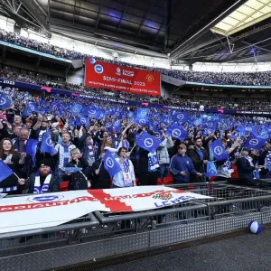 Sea of Albion Fans: FA Cup Semi-Final at Wembley Stadium (23APR23) vs Manchester United Sea of Albion Fans: FA Cup Semi-Final at Wembley Stadium (23APR23) vs Manchester United