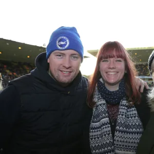 Sea of Seagulls: Brighton and Hove Albion Fans at Molineux Amidst Championship Clash (20DEC14)