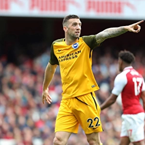 Shane Duffy of Brighton and Hove Albion Faces Off Against Arsenal in Premier League Clash (01OCT17)