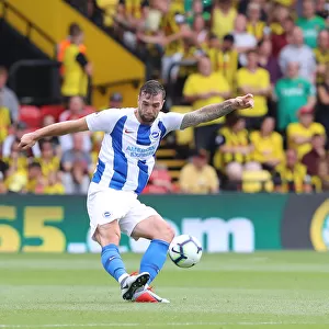 Shane Duffy Defending for Brighton and Hove Albion against Watford in Premier League Match (11AUG18)