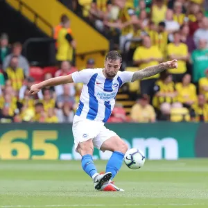 Shane Duffy Defending for Brighton and Hove Albion against Watford in Premier League Match (11AUG18)