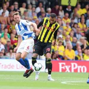Stephens and Capoue Clash in Intense Watford vs. Brighton Premier League Match (11AUG18)