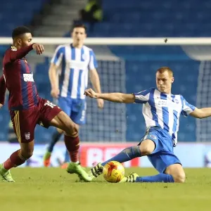 Steve Sidwell Slide Tackle in Brighton & Hove Albion vs Ipswich Town Championship Clash, 14 February 2017