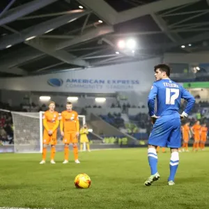 Tense Set Piece: Brighton and Hove Albion vs Ipswich Town, Sky Bet Championship, January 2015