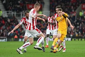 Images Dated 10th February 2018: 10FEB18: Intense Premier League Clash - Stoke City vs. Brighton and Hove Albion