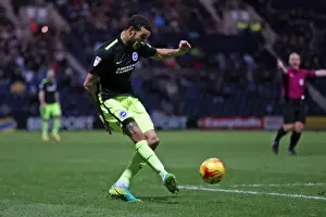 Preston North End 14JAN17 Prints: 14Jan17: Intense Championship Clash - Preston North End vs Brighton and Hove Albion at Deepdale