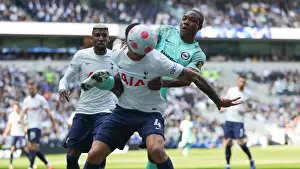 Cristian Romero 4 Of Tottenham Hotspur Prints: 16APR22: Premier League Battle - Tottenham Hotspur vs. Brighton and Hove Albion