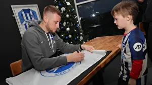 Player Signing Event 18DEC19 Prints: 2019/20 Brighton & Hove Albion FC Player Signing Session with Neal Maupay