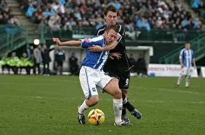 Images Dated 20th November 2006: Adam Hinshelwood tussles with Gareth Taylor