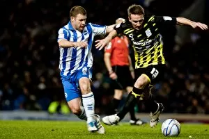 Images Dated 7th March 2012: Alan Navarro and Liam Lawrence during Brighton & Hove Albion v Cardiff City v Npower Championship