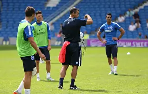 Prints of Young Seagulls Open Training Session 31st July 2015. Albion players, training Pre-Season Prints: Albion Players Training with Young Seagulls - Open Session (31st July 2015)