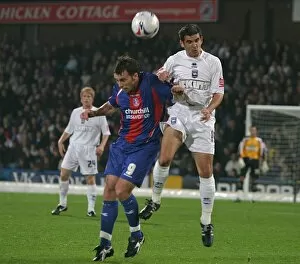 Crystal Palace (a) 2005-06 Collection: Alex Frutos wins a header against Dougie Freedman