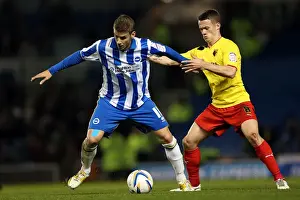 Watford - 29-12-2012 Prints: Andrea Orlandi Fends Off Challenge: Brighton & Hove Albion vs Watford, December 29, 2012
