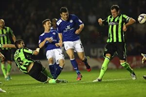 Images Dated 23rd October 2012: Andy King Scores the Opener: Leicester City vs. Brighton & Hove Albion, Npower Championship
