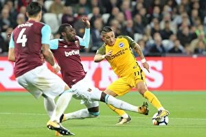 Images Dated 20th October 2017: Anthony Knockaert of Brighton and Hove Albion Faces Off Against West Ham United in Premier League
