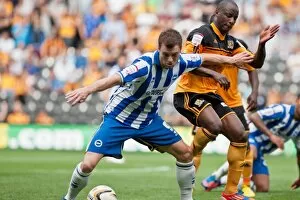 Images Dated 18th August 2012: Ashley Barnes in action Hull City Brighton HA 120818